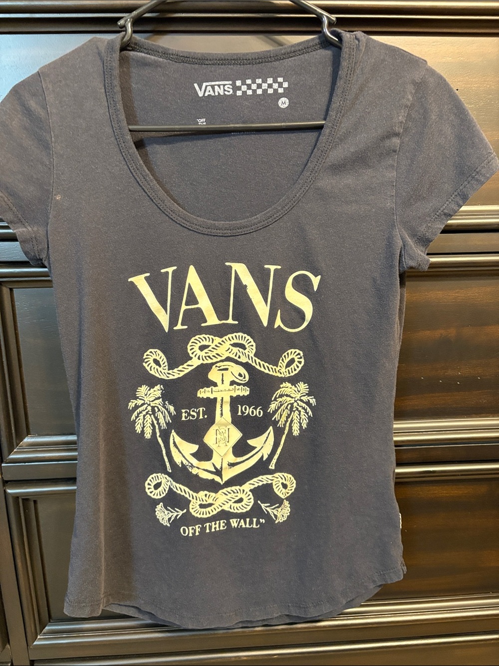 Vans Black Short-Sleeve Tee with Cream Anchor Graphic